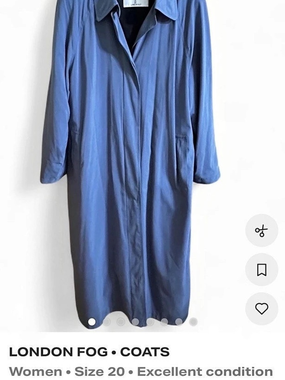 London Fog Limited Edition Trench Coat Blue Size 20